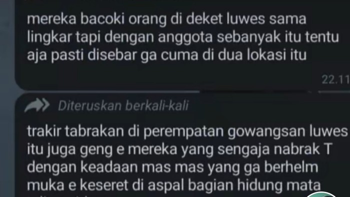 Geger pemuda Pati diviralkan jadi korban pembacokan, polisi pastikan hoaks. Foto diunggah Rabu (20/9/2023).