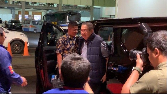 Ketua Majelis Tinggi Partai Demokrat Susilo Bambang Yudhoyono (SBY) sambangi JCC, Rabu (20/9/2023). SBY datang untuk mengecek persiapan Rampimnas Demokrat.