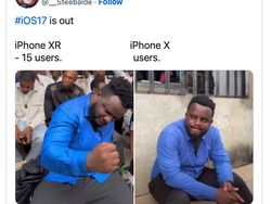 Meme Kocak iOS 17, Pengguna iPhone XS Meringis iPhone X Menangis
