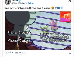 Meme Kocak iOS 17, Pengguna iPhone XS Meringis iPhone X Menangis