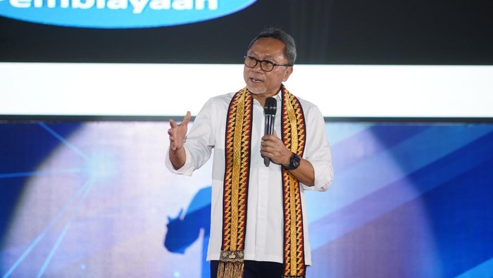 Menteri Perdagangan Zulkifli Hasan saat memberikan kuliah umum di Universitas Lampung (Unila)