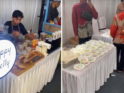 Postingan acara pernikahan viral yang menawarkan aneka jajanan di Magetan, Jawa TImur.