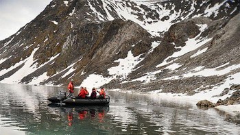 Rangka Paus Sirip di Bawah Air Dekat Kongsfjorden, Norwegia Foto: Boredpanda