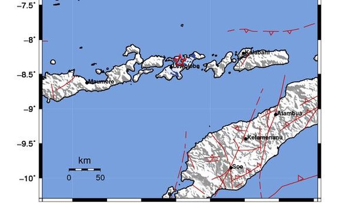 Gempa M 3,6 mengguncang Kabupaten Lembata, Nusa Tenggara Timur (NTT), Kamis (21/9/2023). (BMKG Kupang)