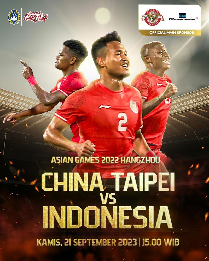 jadwal timnas Indonesia U-24 vs China Taipei Asian Games 2023
