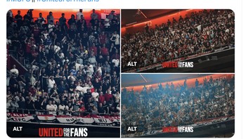 Akun Manchester United berterima kasih pada para fans yang tetap setia mendukung timnya. Foto: Twitter