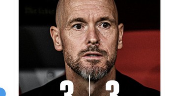 Manchester United belakangan ini terus-terusan kalah. Bagaimana ini Erik Ten Hag? Foto: Twitter