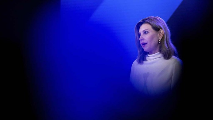 Hillary Clinton applauds as Ukraine's first lady Olena Zelenska accepts the Clinton Global Citizen Award during the Clinton Global Initiative, Tuesday, Sept. 19, 2023 in New York. (AP Photo/Julia Nikhinson)