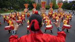Tarian Khas Semarakkan Kirab Obor Asian Games 2023 Hangzhou
