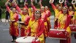 Tarian Khas Semarakkan Kirab Obor Asian Games 2023 Hangzhou