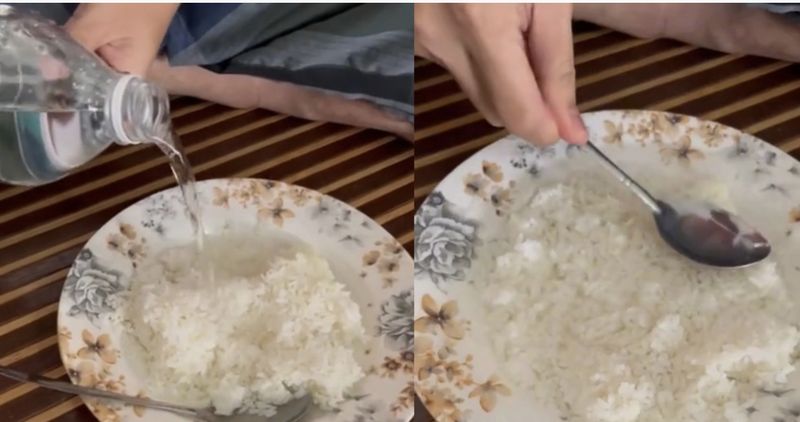 Unik! Pria Ini Hobi Makan Nasi Campur Air Sejak Kecil