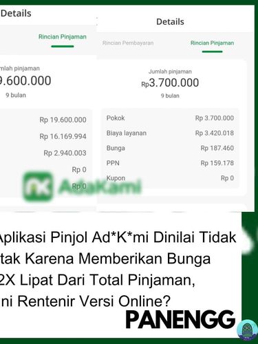 Viral tangkapan layar yang diklaim rincian pinjaman Adakami.