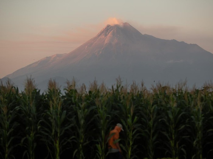 Kubah lava Gunung Merapi terlihat dari Ngemplak, Sleman, DI Yogyakarta, Jumat (22/9/2023). Menurut data Balai Penyelidikan dan Pengembangan Teknologi Kebencanaan Geologi (BPPTKG) periode tanggal 15-21 September 2023 terjadi perubahan morfologi kubah lava barat daya akibat aktivitas pertumbuhan dan guguran lava dengan volume 2.858.600 meter kubik sedangkan kubah lava tengah sebesar 2.335.100 meter kubik. ANTARA FOTO/Hendra Nurdiyansyah/rwa.