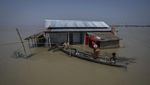 Potret Warga Pulau Sungai di India, Banjir Bikin Hidup Tak Menentu