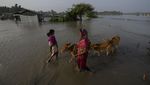 Potret Warga Pulau Sungai di India, Banjir Bikin Hidup Tak Menentu