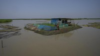 Monuwara Begum semakin lelah bergerak setiap kali air masuk ke rumahnya. Petani berusia 45 tahun, yang tinggal di sebuah pulau di tepi Sungai Brahmaputra yang besar di negara bagian Assam di timur laut India, mengatakan bahwa dia dan keluarganya menderita banjir yang lebih dahsyat dan tidak menentu setiap tahunnya.