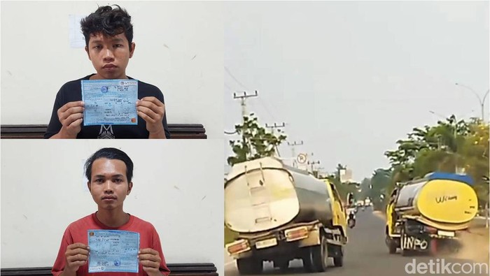 2 Sopir Truk Tangki Viral Ugal-ugalan di Palembang Diamankan dan Ditilang