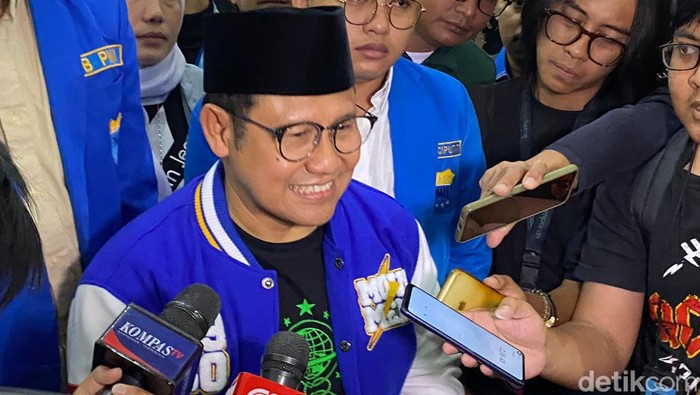 Cak Imin memakai kaus NU (Wildan/detikcom)