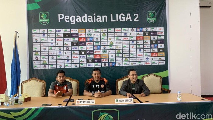 Konferensi pers Liga 2 Persiraja Banda Aceh Vs PSMS Medan. (Raja Malo Sinaga)