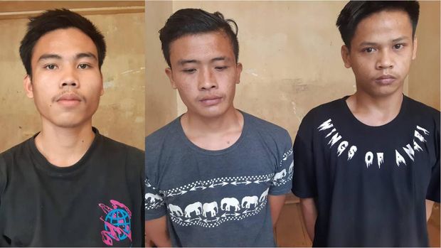 RA, AS, dan RS, pelaku pemerkosaan gadis di Bengkulu Selatan.