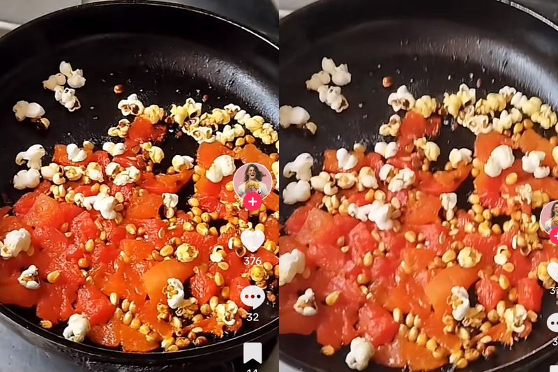 Kreasi popcorn unik dicampur semangka
