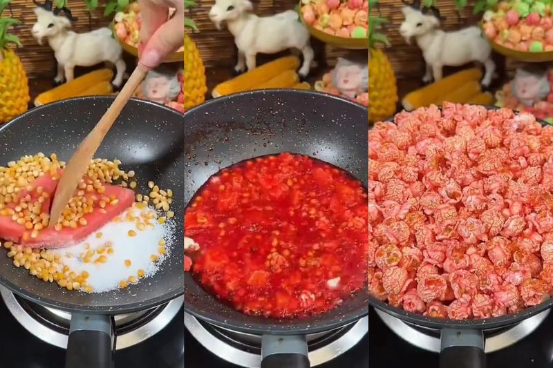 Kreasi popcorn unik dicampur semangka