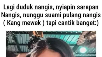 Wajar lah kalau nangis, wong punya suami yang suka jahatin istri. Foto: Twitter/faiha_okamoto