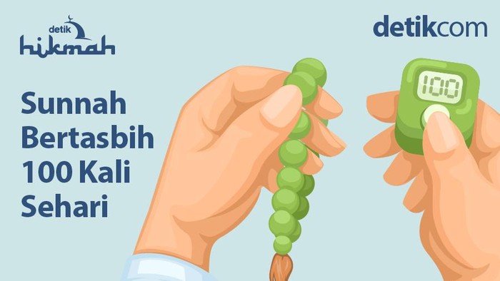 Ilustrasi sunnah bertasbih 100 kali sehari