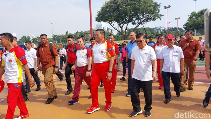 JK hadiri kegiatan bhakti kesehatan dalam rangka menyambut HUT ke-78 TNI di Monas (Ondang/detikcom).