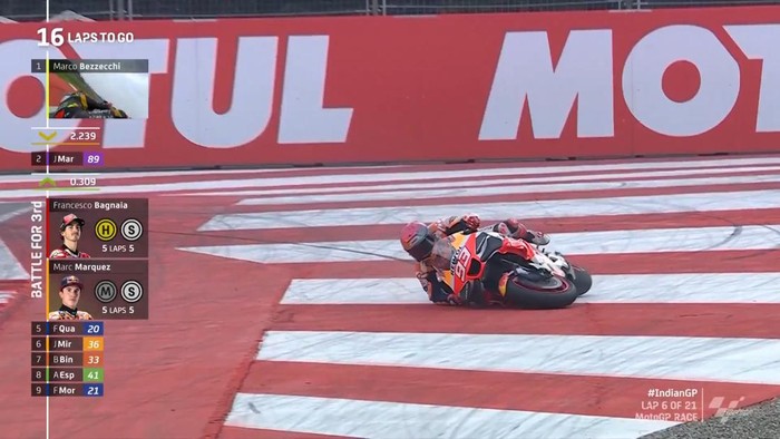 Marquez terjatuh di MotoGP India 2023