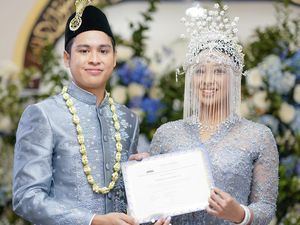 7 Momen Atheera Anak Sandiaga Uno Menikah di New York, Cantik Berkebaya Biru