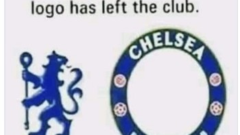 Logo singa di lambang Chelsea dikabarkan meninggalkan klub. Foto: Twitter