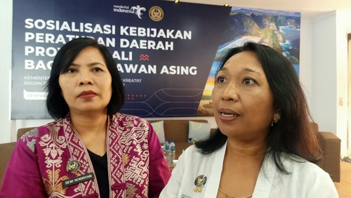 Deputi Bidang Pemasaran Pariwisata Kemenparekraf Ni Made Ayu Marthini ketika ditemui di kantor Dinas Pariwisata Provinsi Bali, Jalan Letjen S.Parman Renon, Denpasar, Bali pada Senin (25/9/2023) sore. (Ni Made Lastri Karsiani Putri-detikBali)