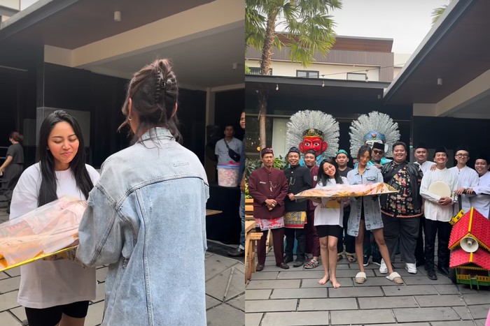 Erika Carlina bawakan roti buaya untuk perayaan ulang tahun Rachel Vennya