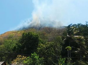 Bukit Kelindang Terbakar, Damkar Tak Bisa Padamkan