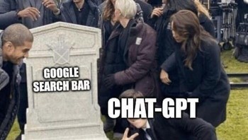 Google search bar ditinggalkan gegara ChatGPT. Foto: Boredpanda
