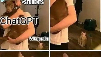 Meme Wikipedia yang kini ditinggalkan siswa. Foto: Boredpanda