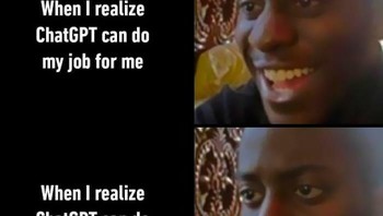 Begitu menyadari ChatGPT bisa mengerjakan tugasnya. Foto: Boredpanda