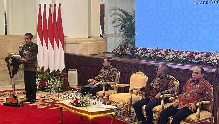 Presiden Jokowi buka acara PWI (Marlinda/detikcom)
