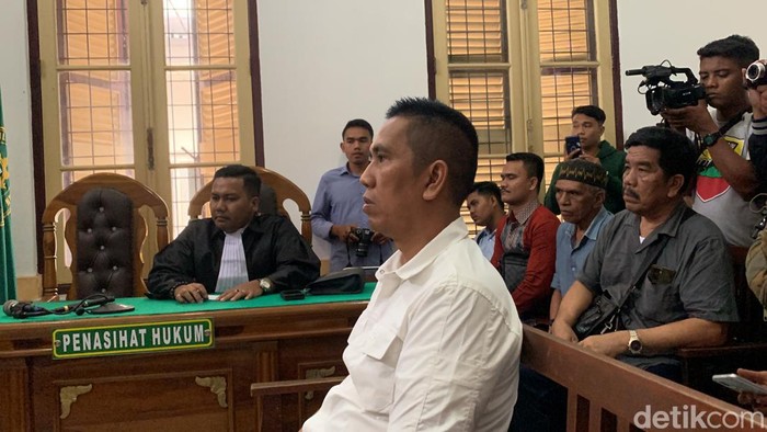 AKBP Achiruddin saat menjalani sidang vonis di PN Medan. (Radja Malo Sinaga/detikSumut)
