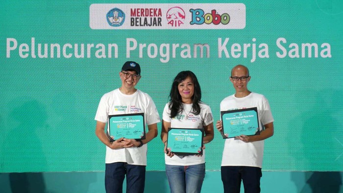 Kemendikbudristek Kampanyekan Sekolah Sehat Kemendikbudristek berkolaborasi dengan AIA dan Majalah Bobo luncurkan kampanye sekolah sehat. Kegiatan ini untuk meningkatkan kualitas kesehatan siswa.