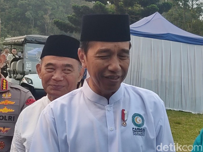 Presiden Joko Widodo saat hadiri Jambore Parmusi di Cianjur, Selasa (26/9/2023).