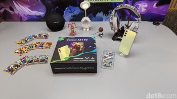 Samsung Galaxy A34 5G hadir dengan paket gaming senilai Rp 1.000.000. Foto: Virgina Maulita Putri/detikINET