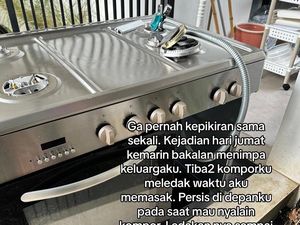 Viral Kisah Wanita Selamat Saat Kompor Mahal Meledak Bikin Kitchen Set Hancur