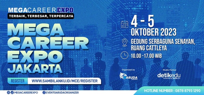 Acara Mega Career Expo Jakarta yang akan digelar pada tanggal 4-5 Oktober 2023
