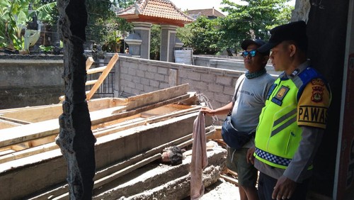 Lokasi buruh bangunan tewas tertimpa tembok di Ubud, Gianyar, Rabu (27/9/2023).