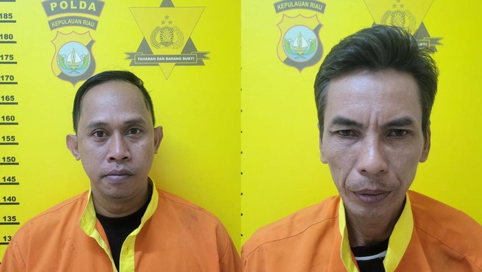IS (52) dan BM (39) dua pelaku penyebar hoaks UAS diperiksa soal Rempang. (Foto: Dok. Polda Kepri)