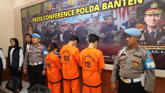 Konferensi pers di Polda Banten (Bahtiar/detikcom)