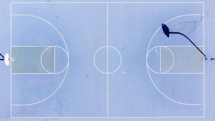 Ukuran lapangan bola basket.