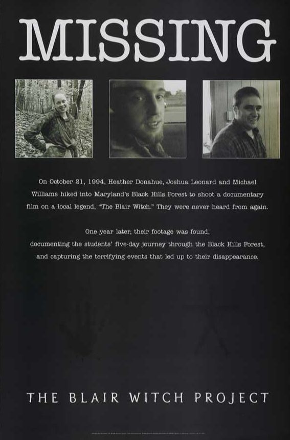 Cuplikan adegan di film The Blair Witch Project (1999).
